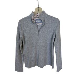 Orvis Womens Gray Quarter Zip Pullover Sweater Small Ribbed Outdoor